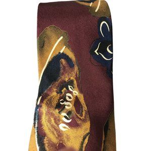 Talbott Silk Abstract Mauve Blue Gold Black Cream USA Neck Tie 63 x 4 Retro Stre